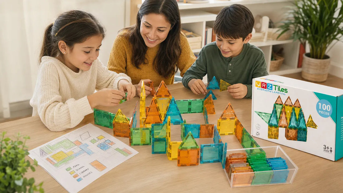 How to Plan Large Builds with a 100-Piece Magnetic Tile Set