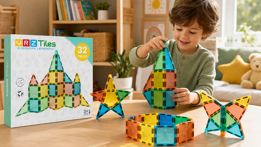 What Can Kids Build with a 32-Piece Magnetic Tile Set?