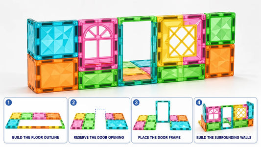 How to Use the Magnetic Tile Window and Door Pieces in the YRZtiles 106-Piece Set