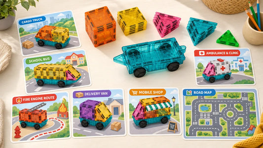 How to Make an Excavator Model with YRZtiles 106-Piece Magnetic Tiles