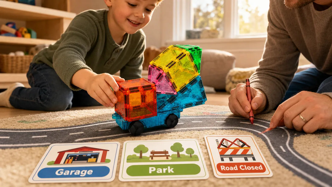 Magnetic Tile Fire Engine Mission: Build the Vehicle and Plan the Route