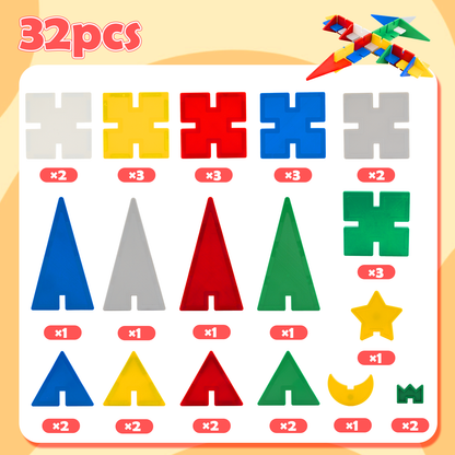 MagFlake - 2 in 1 Magnetic Tiles（32Pcs Set）
