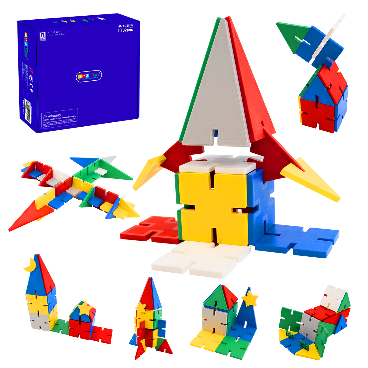 MagFlake - 2 in 1 Magnetic Tiles（32Pcs Set）