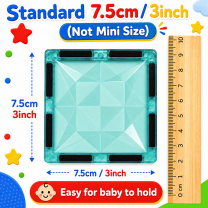 YRZtiles 106pcs STEM Magnetic Tiles and Building Blocks