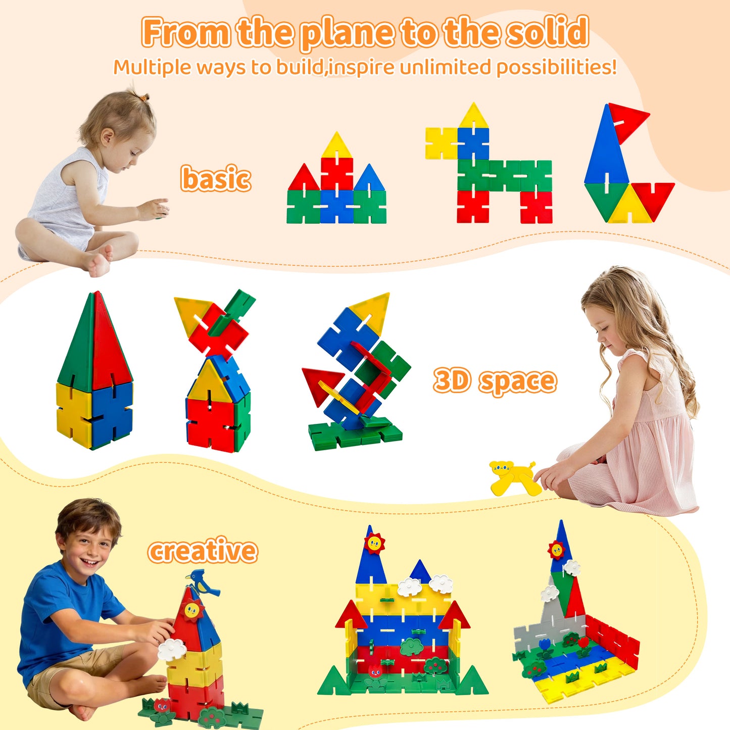 MagFlake - 2 in 1 Magnetic Tiles（58Pcs Set）