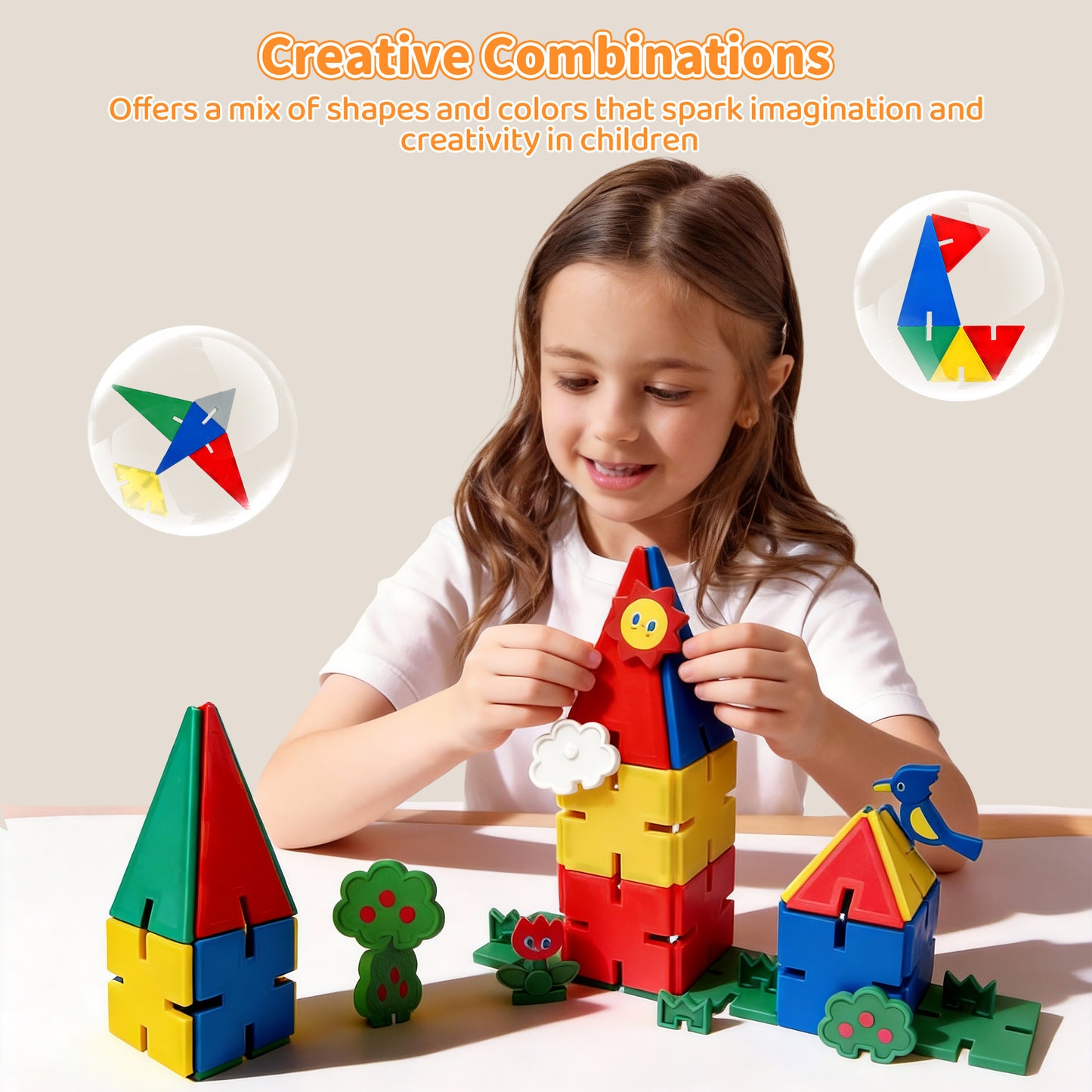 MagFlake - 2 in 1 Magnetic Tiles（58Pcs Set）