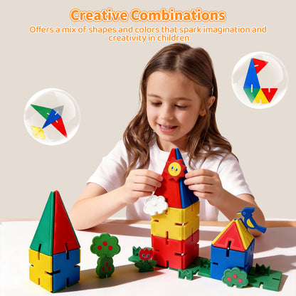 MagFlake - 2 in 1 Magnetic Tiles（58Pcs Set）